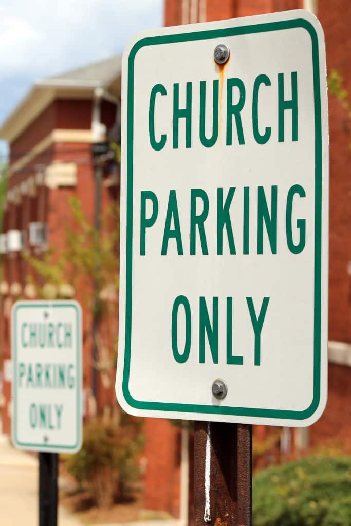 CHURCH PARKING ONLY
