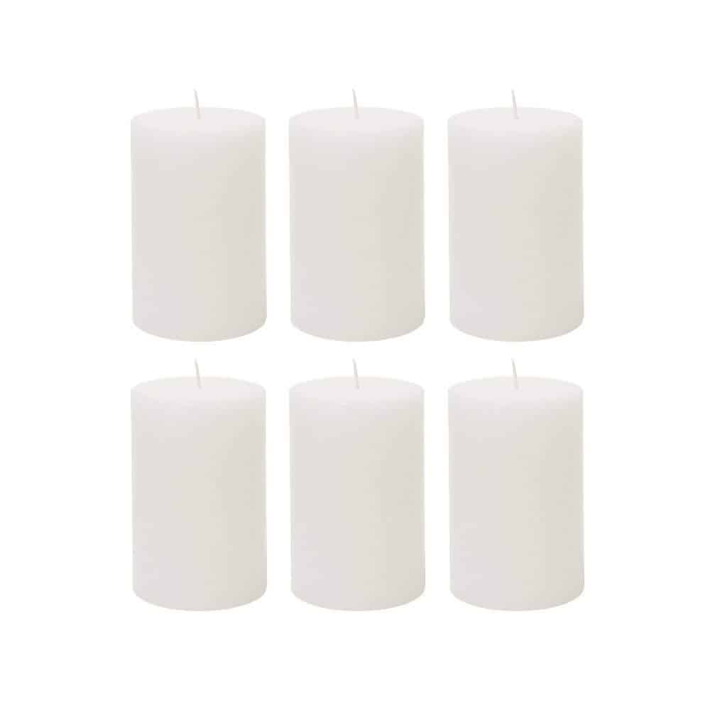 White Scentless Pillar Candles