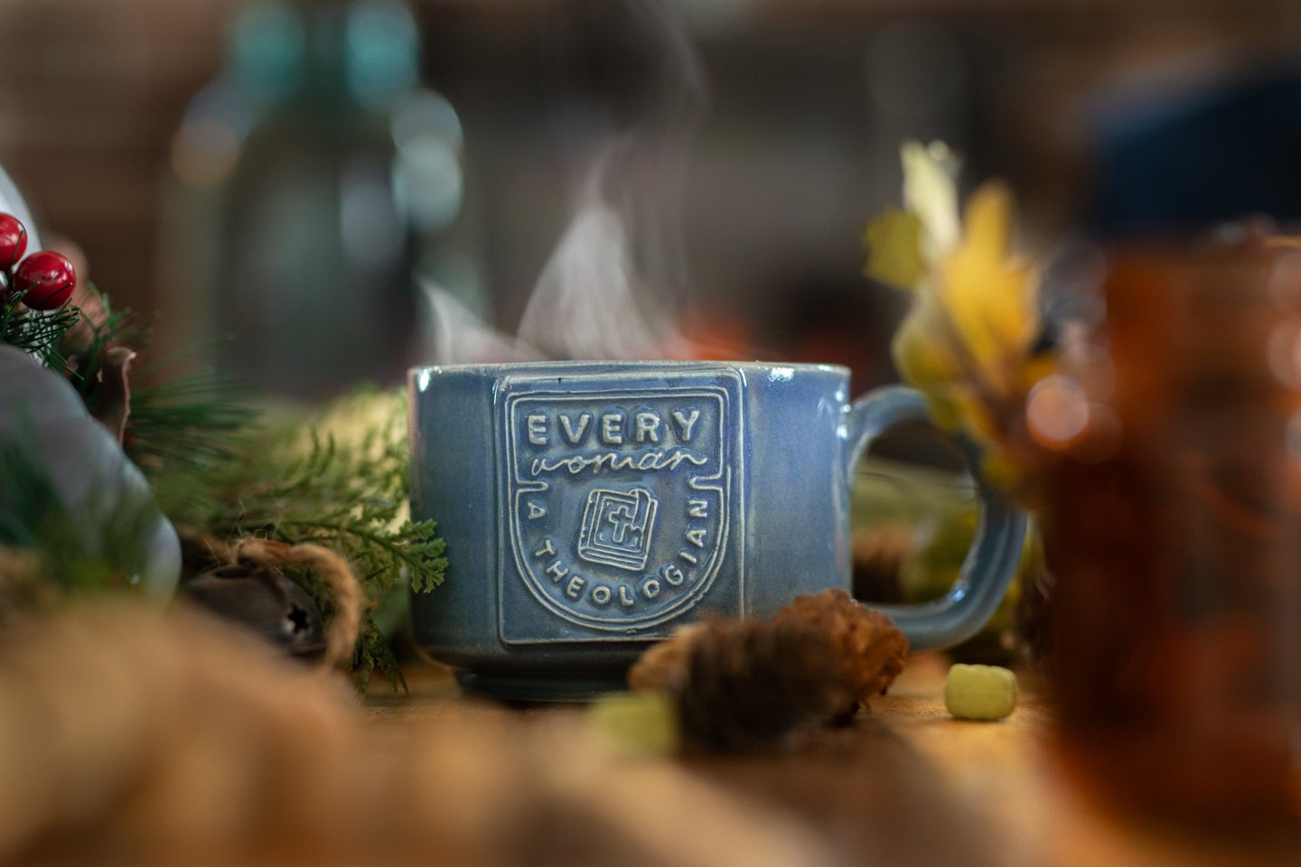 Handcrafted Blue Gather Mug - Image 2