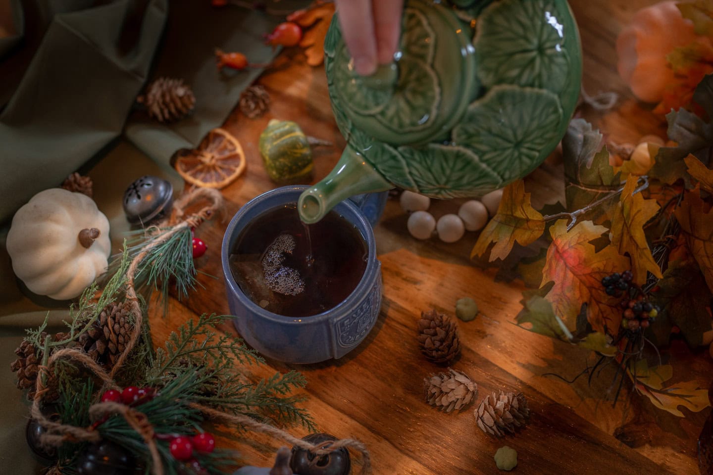 Handcrafted Blue Gather Mug - Image 3