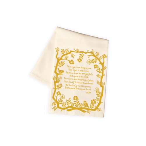 "Not Too Holy for the Sparrow" Tea Towel