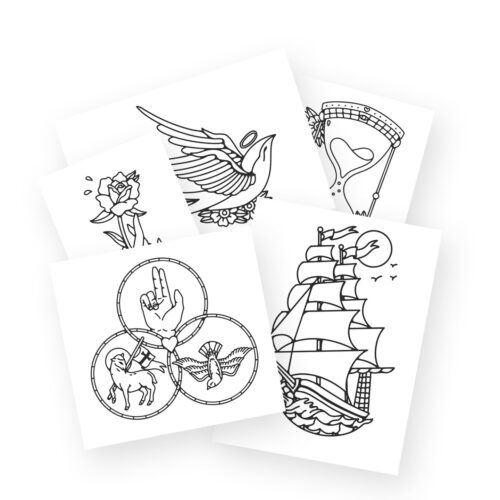 Temporary Sword & Pencil Tattoos